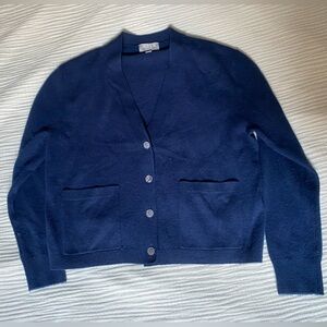 J. Crew Women’s Navy 100% Cashmere Cardigan in Size XS (oversized fit)